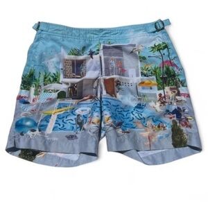 Orlebar Brown Bulldog Sanda Anderlon Pool Print Swim Shorts Size 30